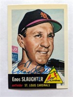 1953 Enos Slaughter Topps Archives Signed Auto Cd