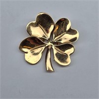 Antique Tiffany & Co Four Leaf Clover Pin 14K Gold