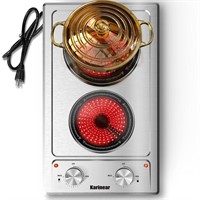 Karinear Electric Cooktop 110V, 12'' Stainless