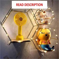 $30  3 Floating Hexagon Shelves  Gold with LED