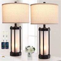 RORIA Set of 2 Modern Table Lamps for Living Room