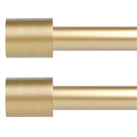 2 Pack Gold Curtain Rods for Windows 48 to 84