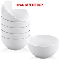 $19  Yedio White Ceramic Bowls  10 oz  6-Piece Set