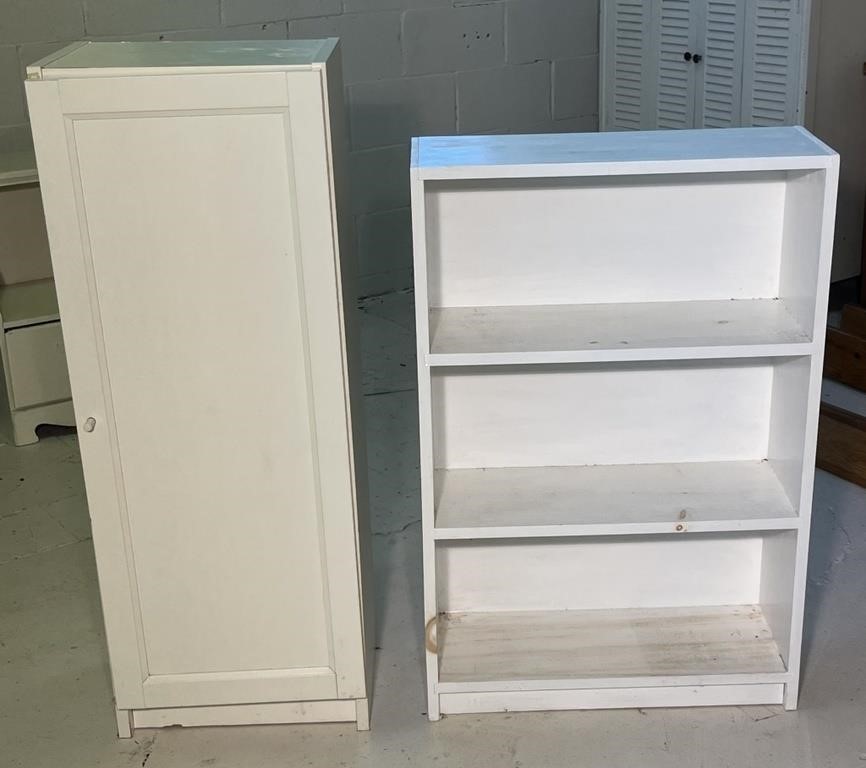 White Wooden Cabinet And Book Shelf