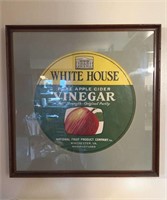 Framed  White House vinegar barrel label