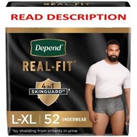 $48  Depend Incontinence Underwear L/XL  Gray  52c