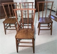 4 Vintage Wooden Chairs