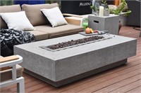 56 INCH CONCRETE RECTANGLE CHARCOAL FIRE TABLE
