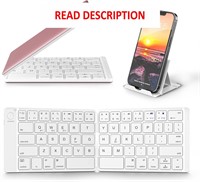 Samsers Foldable Bluetooth Keyboard  White & Pink