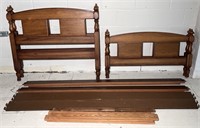 2 Wooden Twin Beds