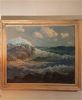 Large oil painting on canvas, Ocean waves
