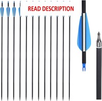 $28  Carbon Archery Arrows 30 Inch (Pack of 12)