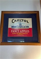 Framed Brand, national fruit label, with the