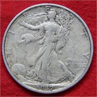 1937 S Walking Liberty Silver Half Dollar