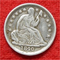 1840 O Seated Liberty Silver Half Dime No Drapery