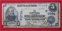 1907 $5 Howard National Bank #3794 Large Size