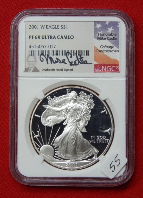 2001 W American Eagle NGC PF69 1 Ounce Silver