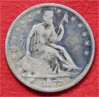 1877 Seated Liberty Silver Half Dollar