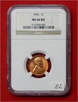 1956 Lincoln Wheat Cent NGC MS66 RD