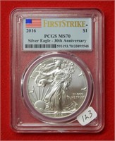 2016 American Eagle PCGS MS70 1 Ounce Silver