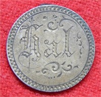 1887 Seated Liberty Silver Dime "HAL" Love Token