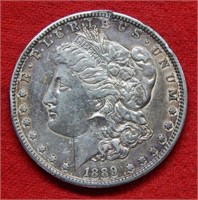 1889 S Morgan Silver Dollar - Rim Nicks