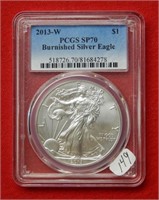 2013 W American Eagle PCGS SP70 1 Ounce Silver