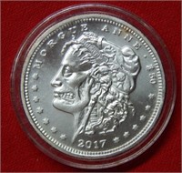 2017 Private Mint 1 Oz Silver Round - Skull