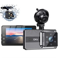 Dash Cam Front and Rear Camera,GKU Car Dash Cam