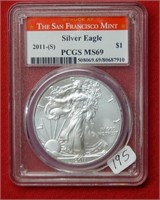 2011 (S) American Eagle PCGS MS69 1 Ounce Silver