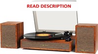 $120  3 Speed Bluetooth Vinyl Player  Brown