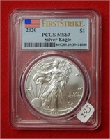 2020 American Eagle PCGS MS69 1 Ounce Silver