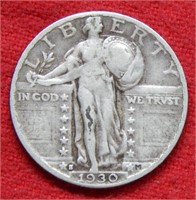 1930 S Standing Liberty Silver Quarter