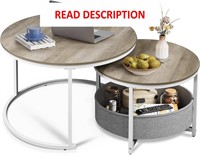 $70  WLIVE Coffee Table  Set of 2  Grey/White