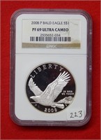 2008P Bald Eagle Silver Dollar NGC PF69Ultra Cameo