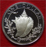 1976 Bahamas Dollar Silver Proof Commemorative