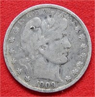 1909 S Barber Silver Half Dollar - Dings