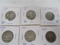 Five Silver Quarters & one Proof Coin