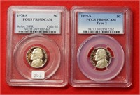 (2) Jefferson Nickels PCGS PR69DCAM-1978S/1979S