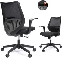 $90  Ergonomic Office Chair  Mesh  PU Wheels  Blac
