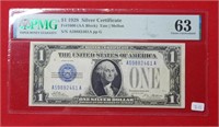1928 $1 Silver Certificate PMG 63
