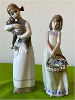 Two Lladro Figurines, Girl with Lamb +
