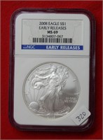 2008 American Eagle NGC MS69 1 Ounce Silver