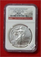 2011 American Eagle NGC MS69 1 Ounce Silver