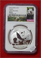 2016 Chinese Panda 10 Yuan NGC MS69 30g Silver