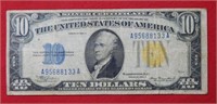 1934 A $10 Silver Certificate - North Africa Note