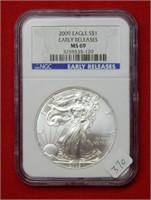 2009 American Eagle NGC MS69 1 Ounce Silver