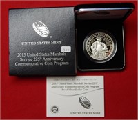 2015 Marshall Services Proof Silver Dollar