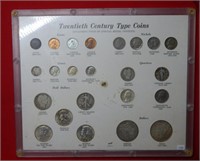 20th Century Type Coins in Plastic Holder