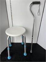 Shower stool & cane